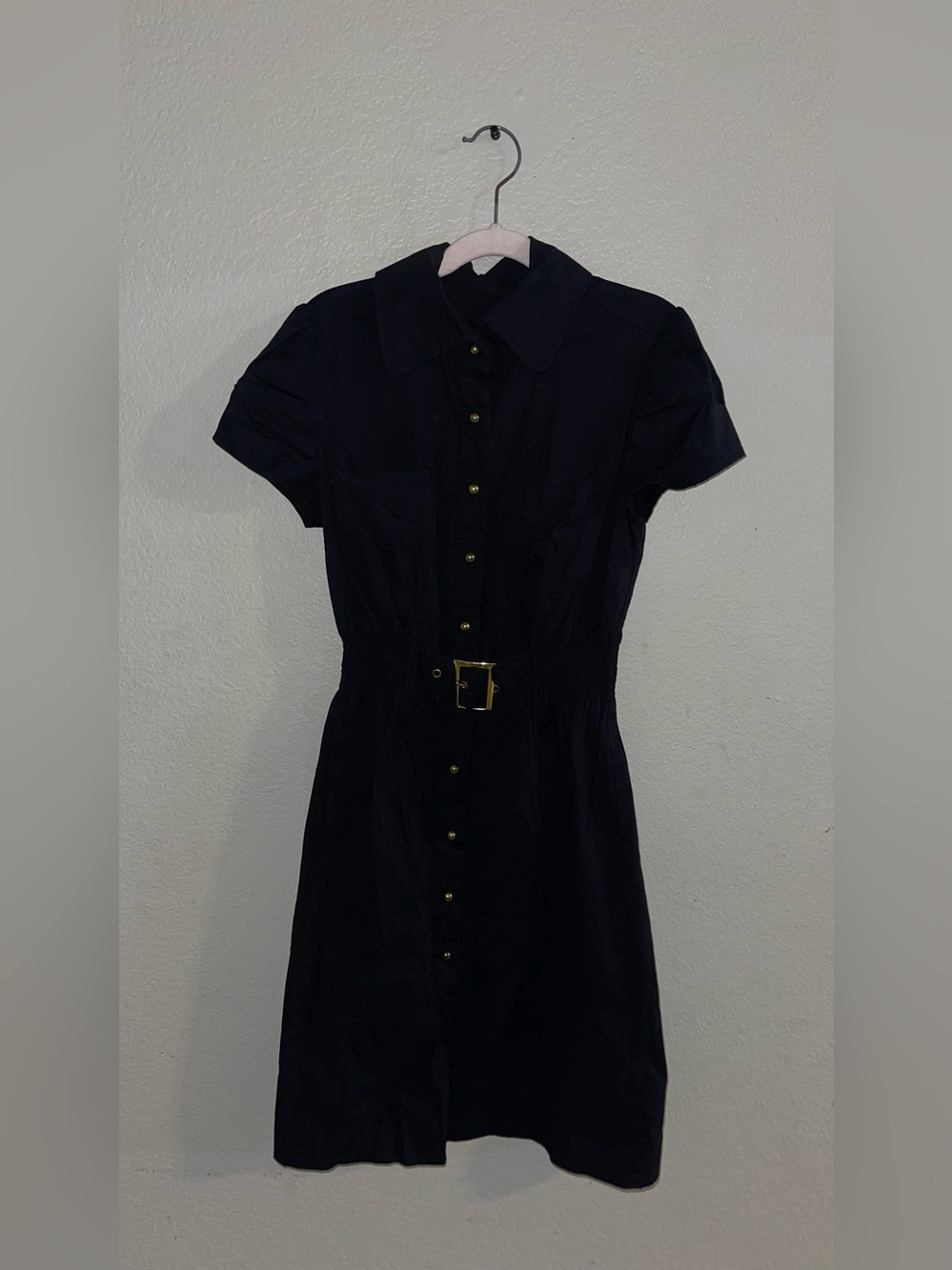 RampageVintage Black Shirt Midi Dress with Belt